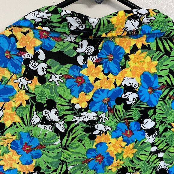 Disney Mickey Mouse Aloha Floral Hawaiian Shirt Size Medium - Picture 4 of 7
